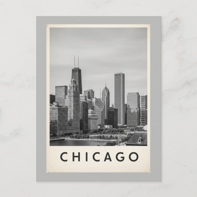 Schwarzweißchicago Postkarte (Vorderseite)