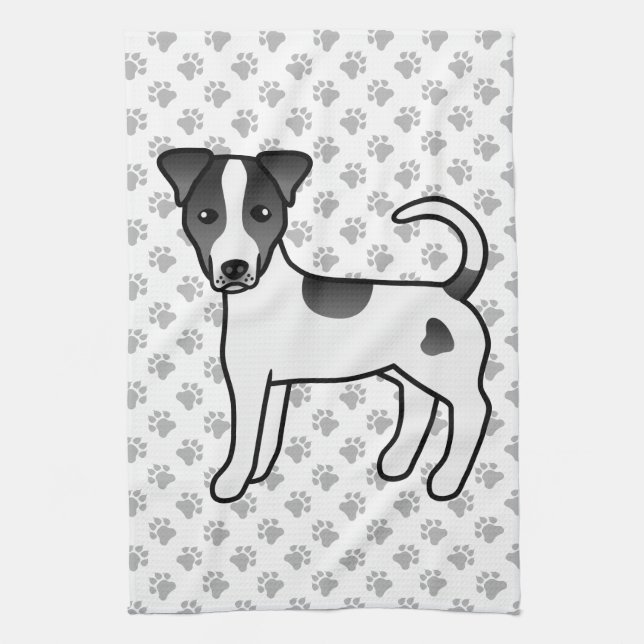 Schwarzweißcoat Parson Russell Terrier Geschirrtuch (Vertikal)