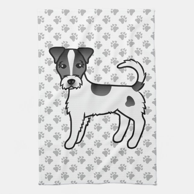 Schwarzweißcoat Parson Russell Terrier Geschirrtuch (Vertikal)