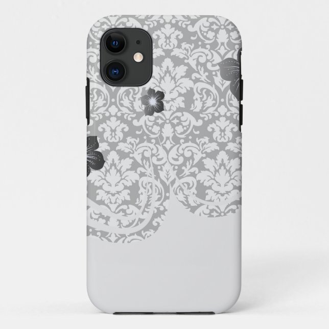 Schwarzweißdamtel geblüht Case-Mate iPhone hülle (Rückseite)