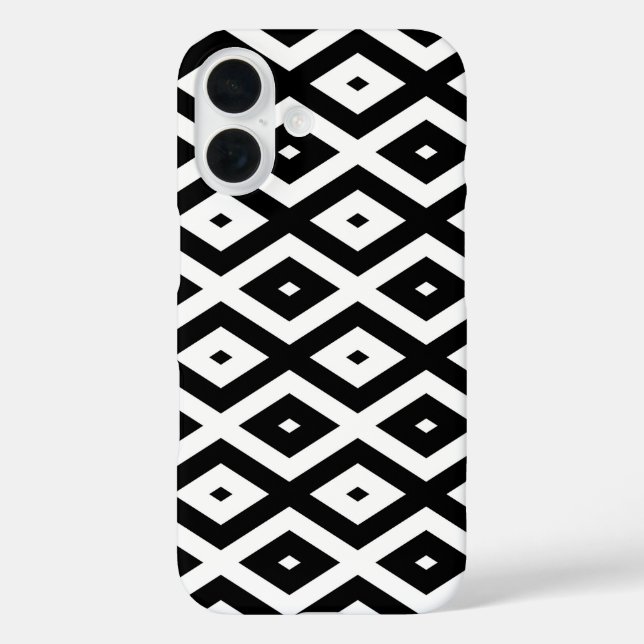Schwarzweißdiamantmuster Case-Mate iPhone Hülle (Rückseite)