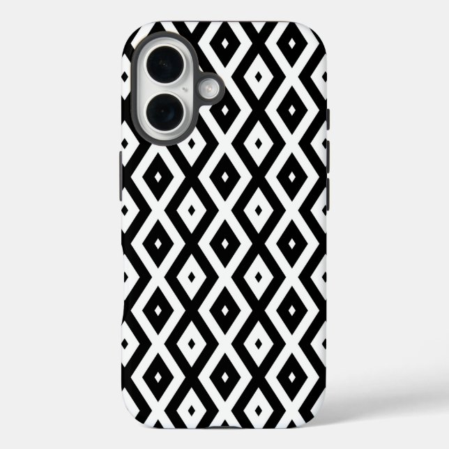 Schwarzweißdiamantmuster Case-Mate iPhone Hülle (Rückseite)