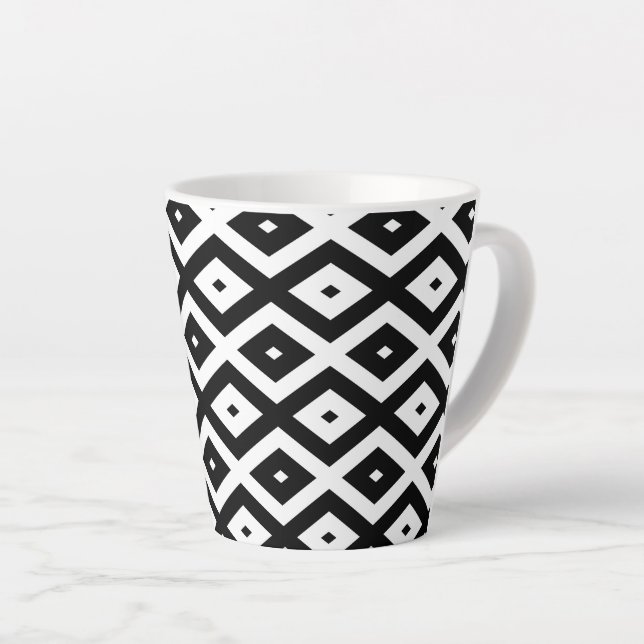 Schwarzweißdiamantmuster Milchtasse (Rechte Ecke)