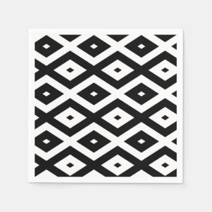 Schwarzweißdiamantmuster Serviette