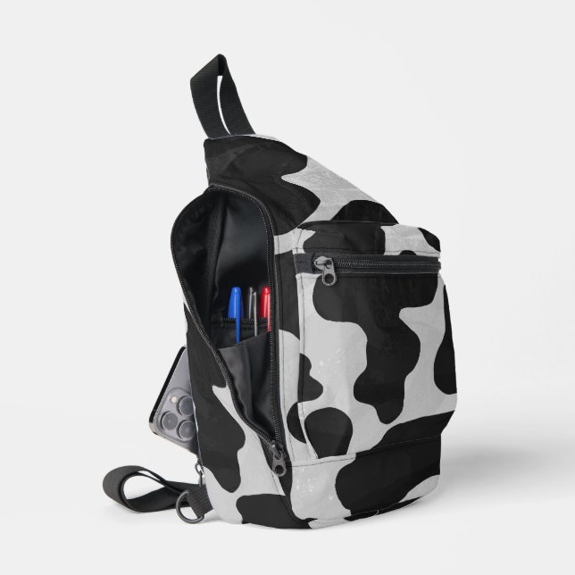 Schwarzweißdruck Crossbody Bag (Offen)