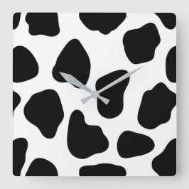 Schwarzweißdruck Quadratische Wanduhr