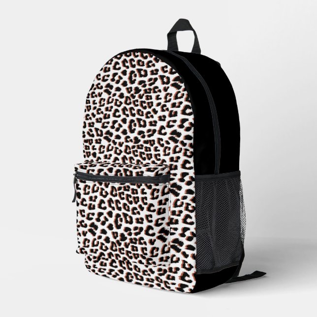Schwarzweißdruck und Weißleopard Bedruckter Rucksack (Rückseitige Ecke Rechts)