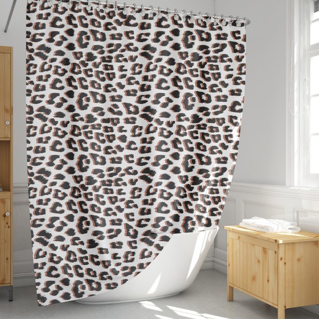 Schwarzweißdruck und Weißleopard Duschvorhang (Cool Leopard Animal Print Pattern Shower Curtain
)