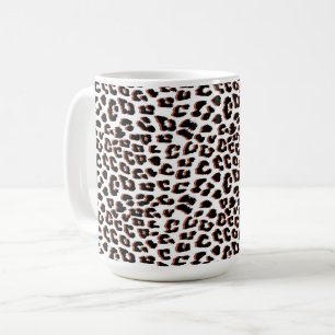 Schwarzweißdruck und Weißleopard Kaffeetasse