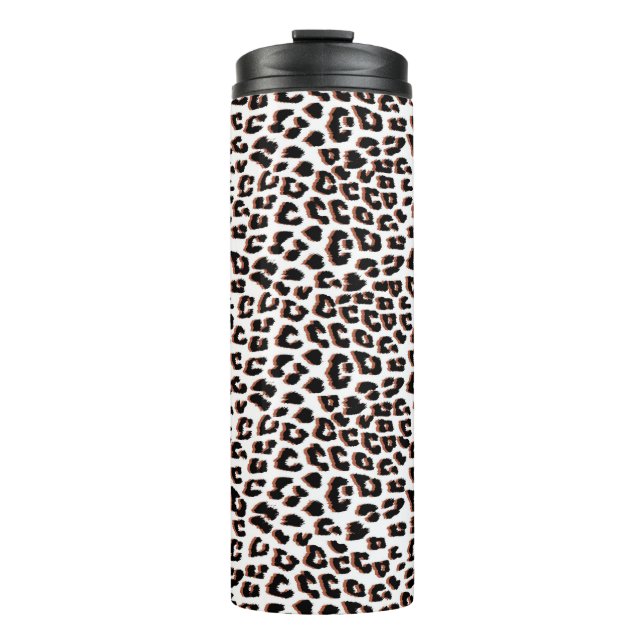 Schwarzweißdruck und Weißleopard Thermosbecher (Vorderseite)