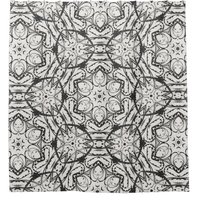 Schwarzweißduschvorhang Duschvorhang (Vorderseite)