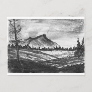 Schwarzweiße Berglandschaft! Postkarte