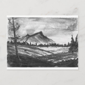 Schwarzweiße Berglandschaft! Postkarte