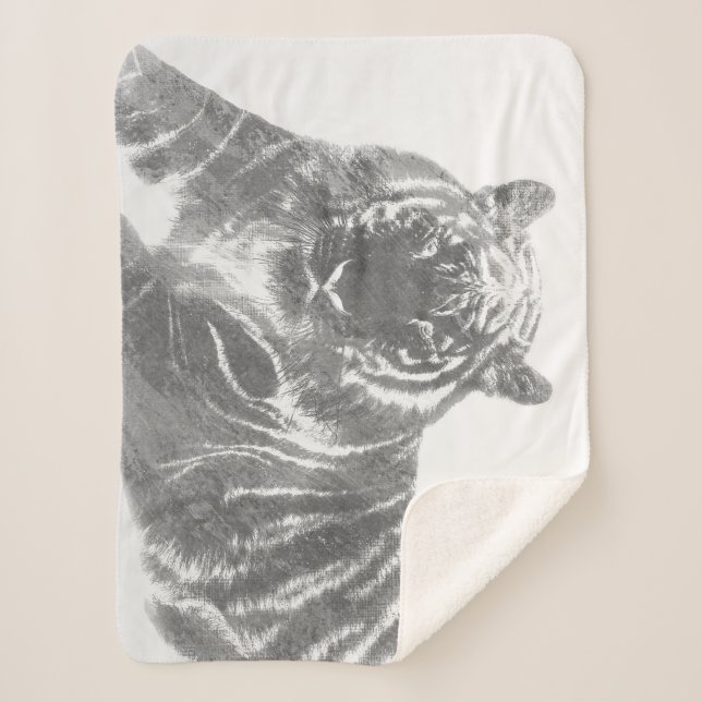 Schwarzweißer Tiger Sherpadecke (Vorderseite)