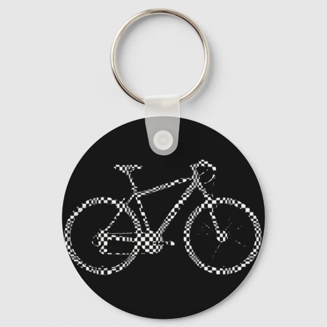 Schwarzweißfahrrad Schlüsselanhänger (Vorderseite)