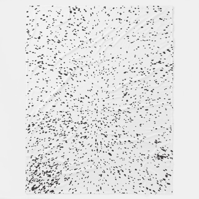 Schwarzweißfarbe-Spritzer für Grunge-Tiere Fleecedecke (Vorderseite)