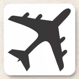 Schwarzweißflugzeugdesign Getränkeuntersetzer