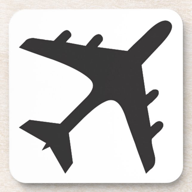Schwarzweißflugzeugdesign Getränkeuntersetzer (Vorderseite)