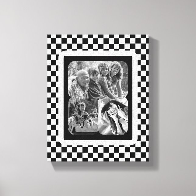 Schwarzweißfoto-Collage Vintag Leinwanddruck (Vorderseite)