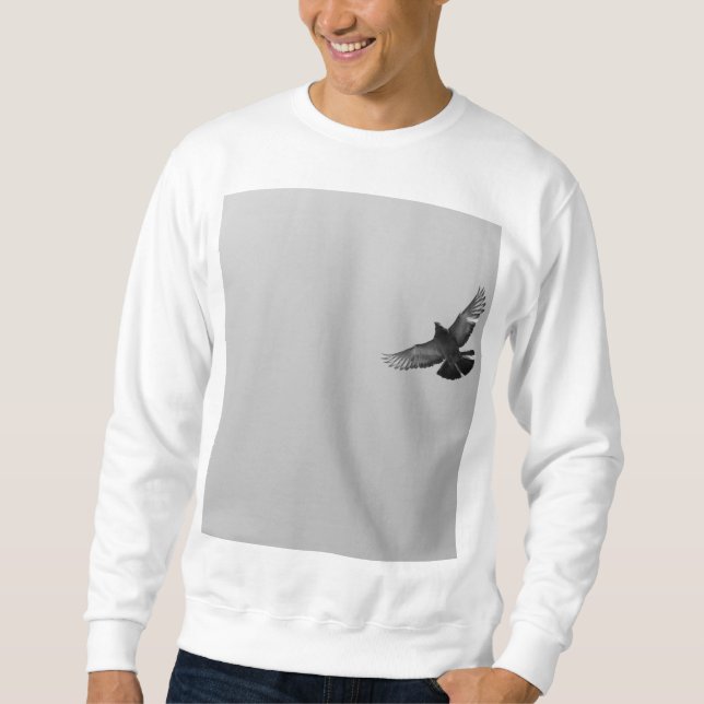 Schwarzweißfotografie des Taubenfliegens Sweatshirt (Vorderseite)