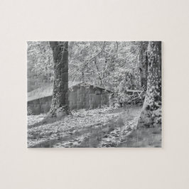 Schwarzweißfotografie im Hintergrund Puzzle