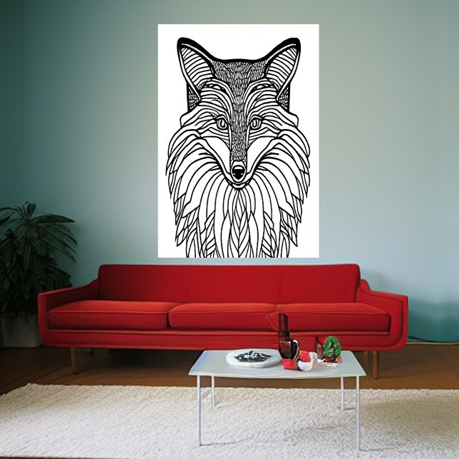 Schwarzweißfuchs | AI Art Poster (Von Creator hochgeladen)