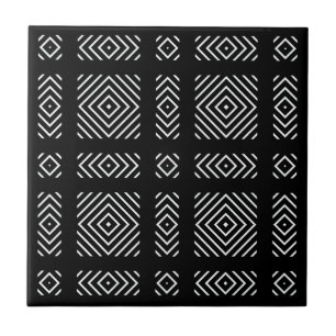 Schwarzweißgeometrie Ama Fliese