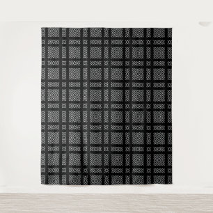 Schwarzweißgeometrie Ama Wandteppich