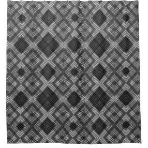 Schwarzweißgeometrie Duschvorhang