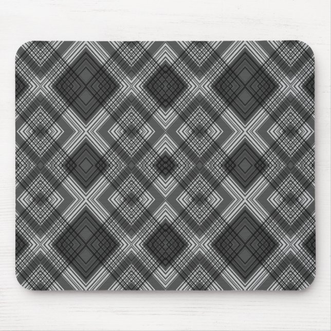 Schwarzweißgeometrie Mousepad (Vorne)