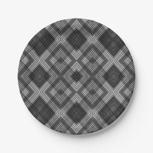 Schwarzweißgeometrie Pappteller