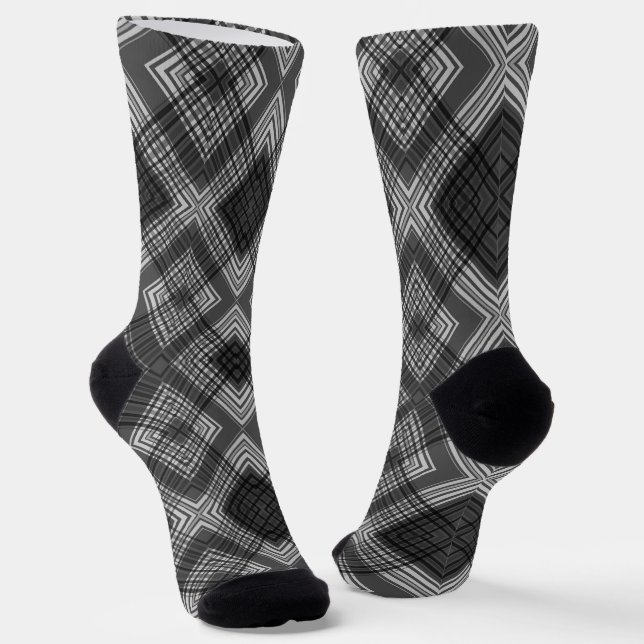 Schwarzweißgeometrie Socken (Gewinkelt)