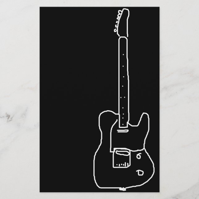 Schwarzweißgitarre Briefpapier (Vorderseite)