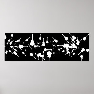 Schwarzweißgitarrist Poster