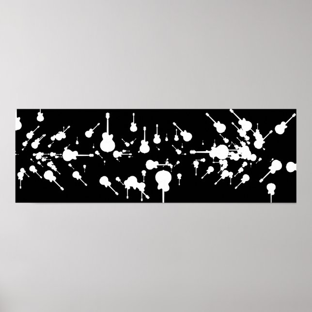 Schwarzweißgitarrist Poster (Vorne)