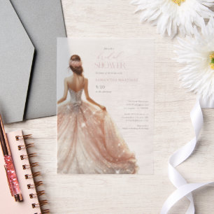 Schwarzweißglänzende Glam Gown Brautparty laden ei