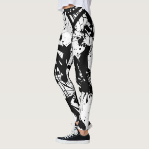 Schwarzweißgraffiti Leggings