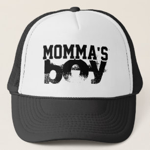 Schwarzweißgrunge MOMMA'S BOY Truckerkappe