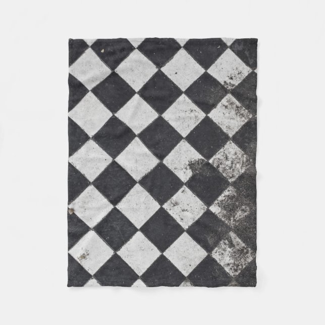 Schwarzweißharlequin-Grafik Fleecedecke (Vorderseite)