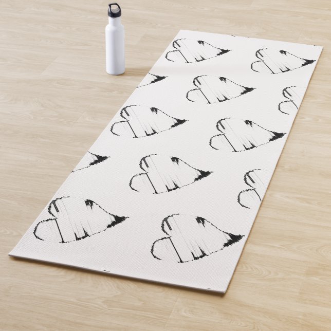 Schwarzweißherzen verblasst yogamatte (Beispiel)