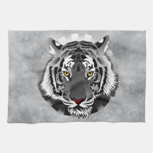 Schwarzweißiger Tiger Geschirrtuch