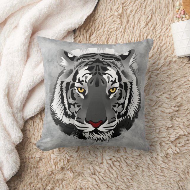Schwarzweißiger Tiger Kissen (Decke)