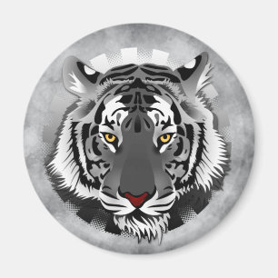 Schwarzweißiger Tiger Magnet