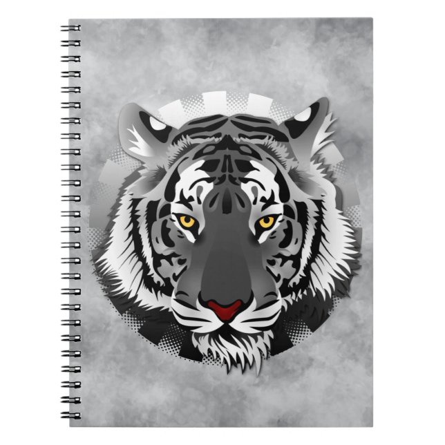 Schwarzweißiger Tiger Notizblock (Vorderseite)
