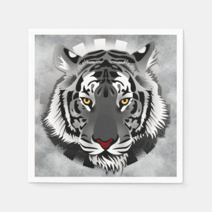 Schwarzweißiger Tiger Serviette