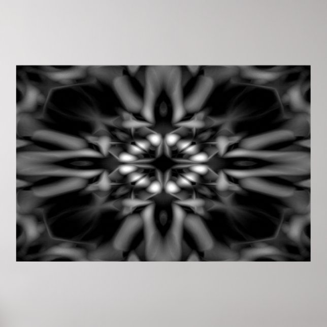 Schwarzweißkaleidoskopmuster Poster (Vorne)