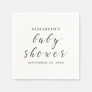Schwarzweißkalligraphie-Babydusche Serviette