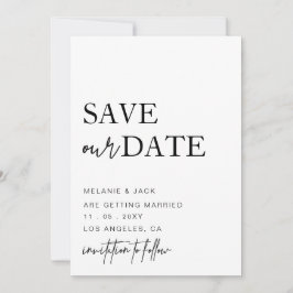 Schwarzweißkalligraphie Save the Date