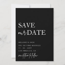 Schwarzweißkalligraphie Save the Date