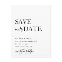 Schwarzweißkalligraphie Save the Date